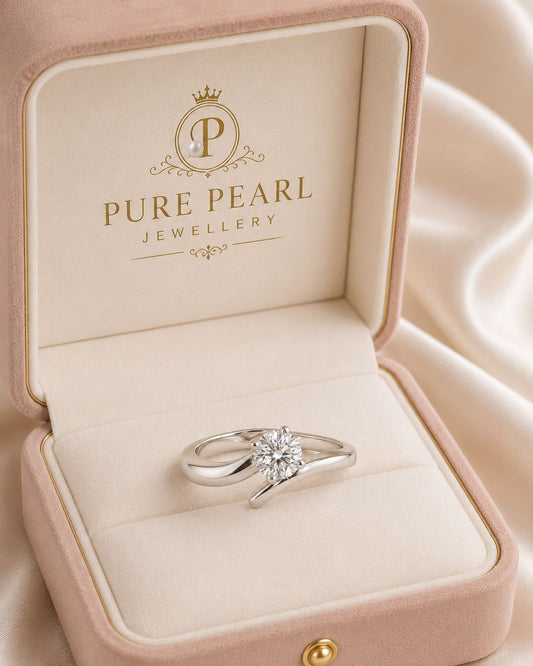 Eternal Spark Solitaire Ring – Silver Elegance